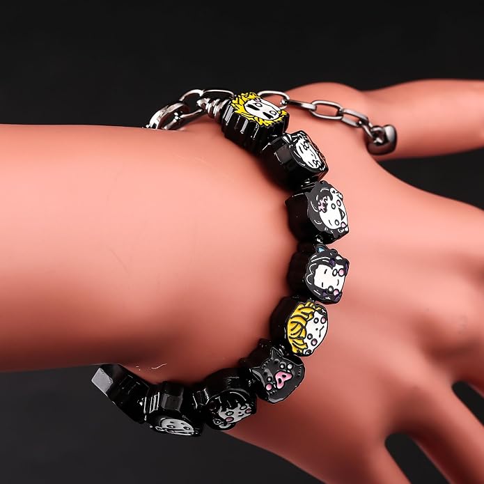 Anime Slayer Beaded Bracelets Set – Tanjiro, Nezuko & Zenitsu Jewelry