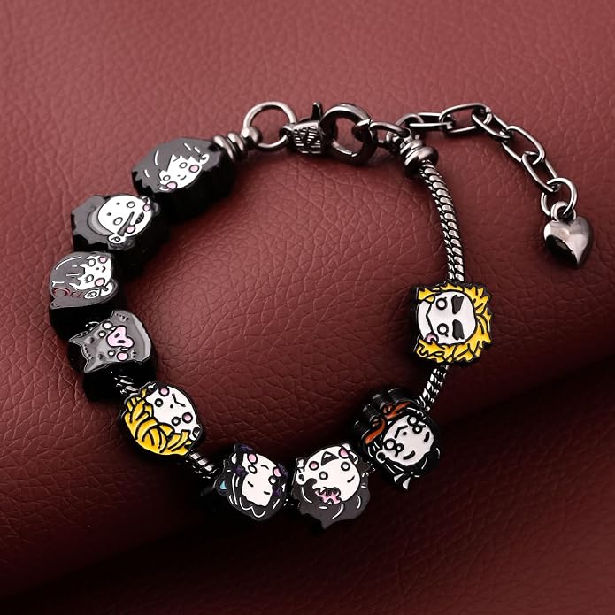 Anime Slayer Beaded Bracelets Set – Tanjiro, Nezuko & Zenitsu Jewelry