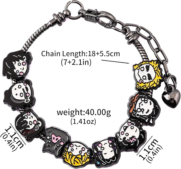 Anime Slayer Beaded Bracelets Set – Tanjiro, Nezuko & Zenitsu Jewelry
